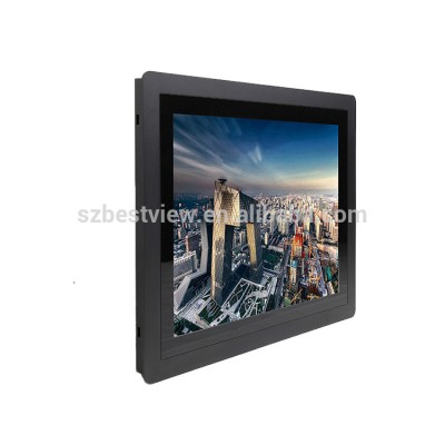 Bestview 15 inch touch screen capacitive/resistive touch monitor industrial lcd embedded/open frame monitor with hdmi dvi input